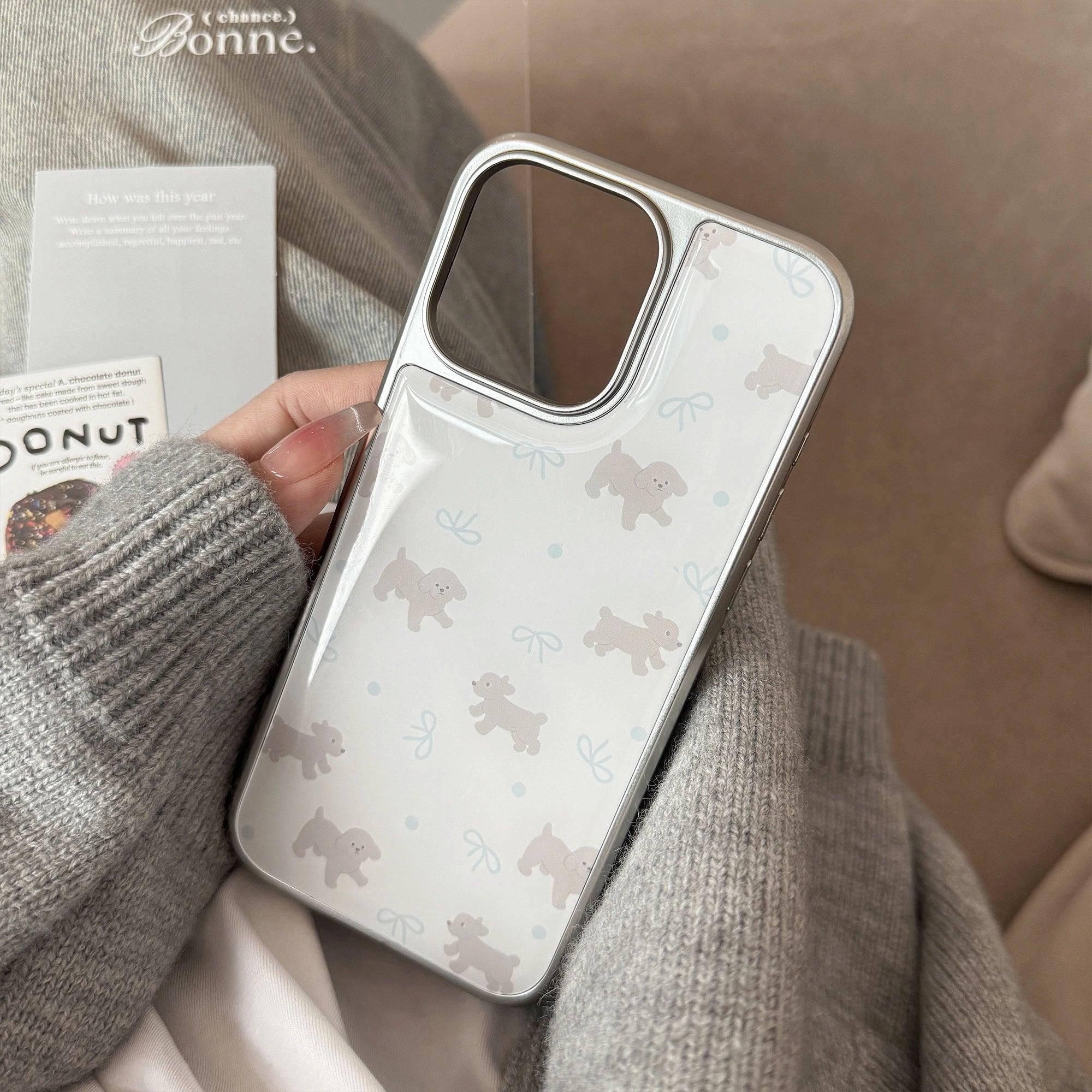 Blue Knots & Gray Teddy - iPhone Case